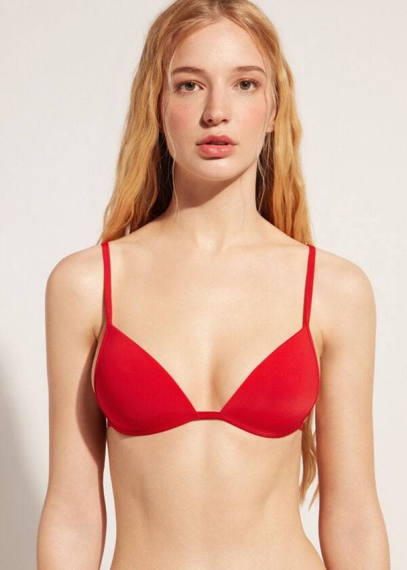 Calzedonia Graduated Soft Gepolstert Triangle Indonesia Bikinioberteile Damen Rot | DE2426RW