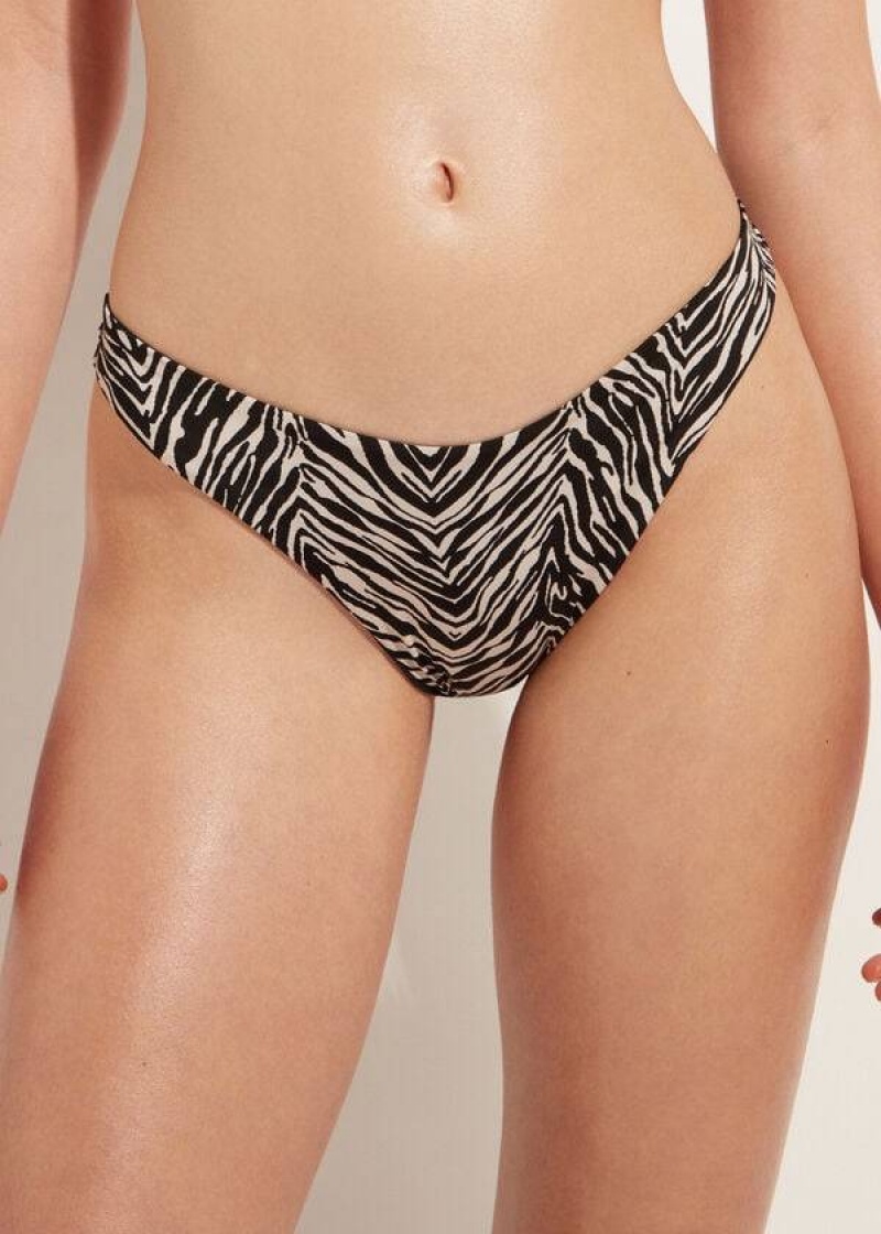 Calzedonia High-Cut Brazilian Nairobi Bikinihosen Damen Schwarz | DE2742SO