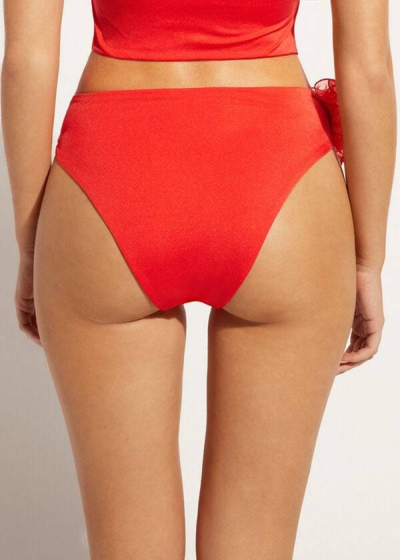 Calzedonia High-Taille Bora Bora Bikinihosen Damen Rot | DE2738HK