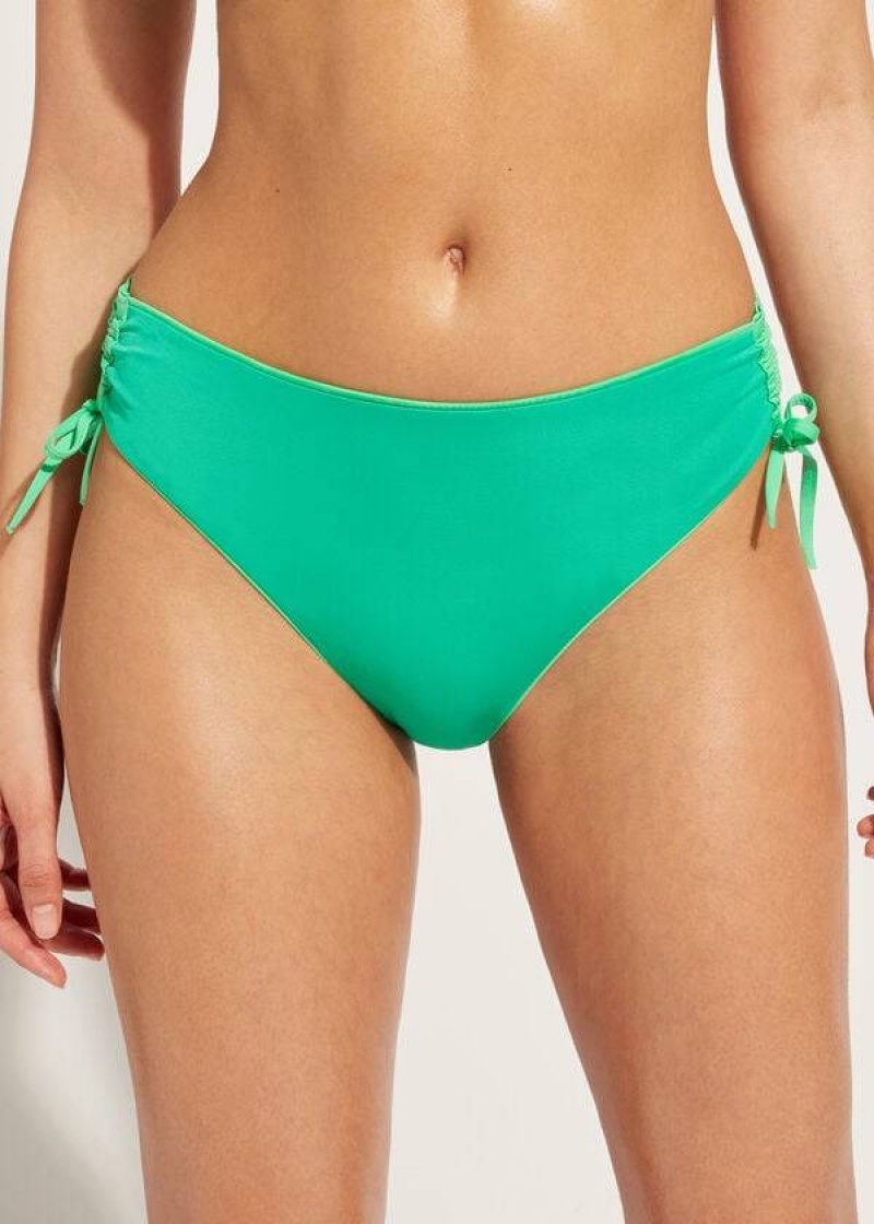 Calzedonia High-Taille Drawstring Indonesia Bikinihosen Damen Grün | DE2735LH