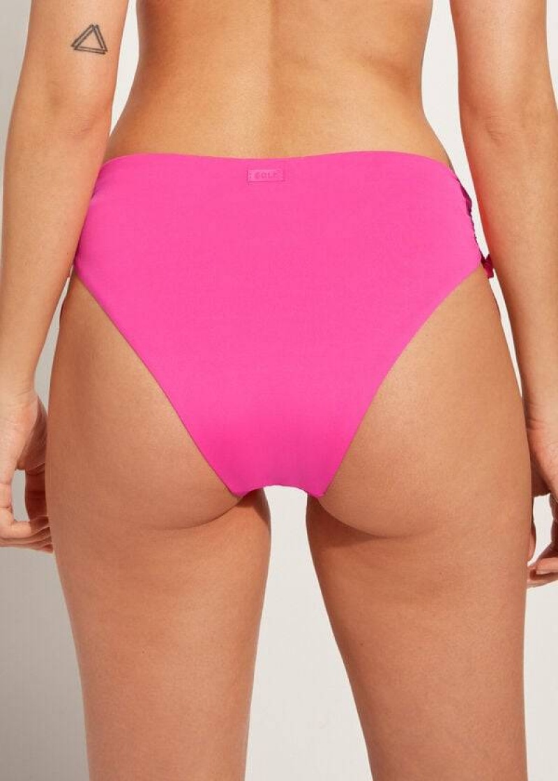 Calzedonia High-Taille Drawstring Indonesia Bikinihosen Damen Rosa | DE2734ZG