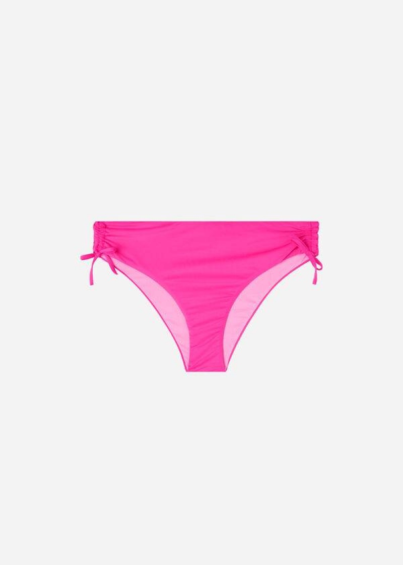 Calzedonia High-Taille Drawstring Indonesia Bikinihosen Damen Rosa | DE2734ZG