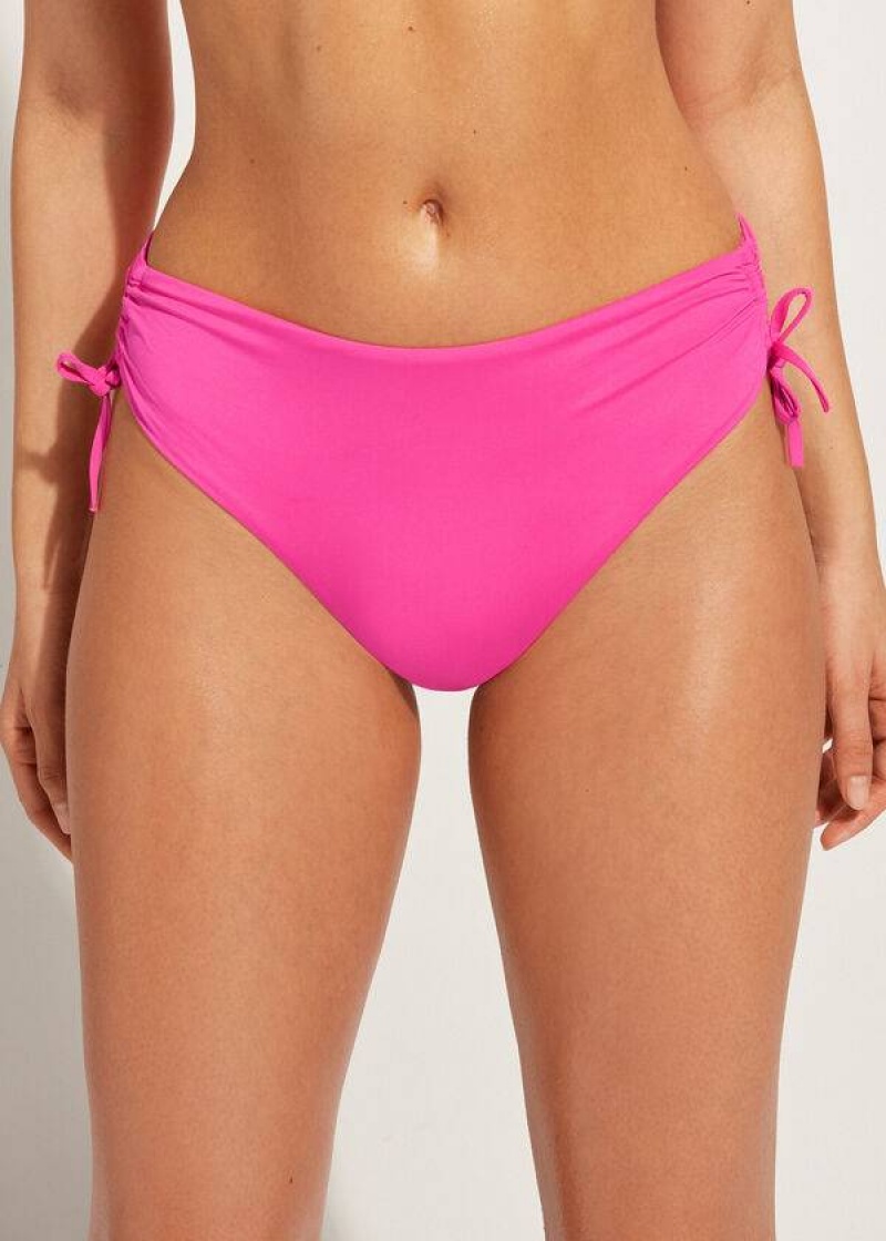 Calzedonia High-Taille Drawstring Indonesia Bikinihosen Damen Rosa | DE2734ZG