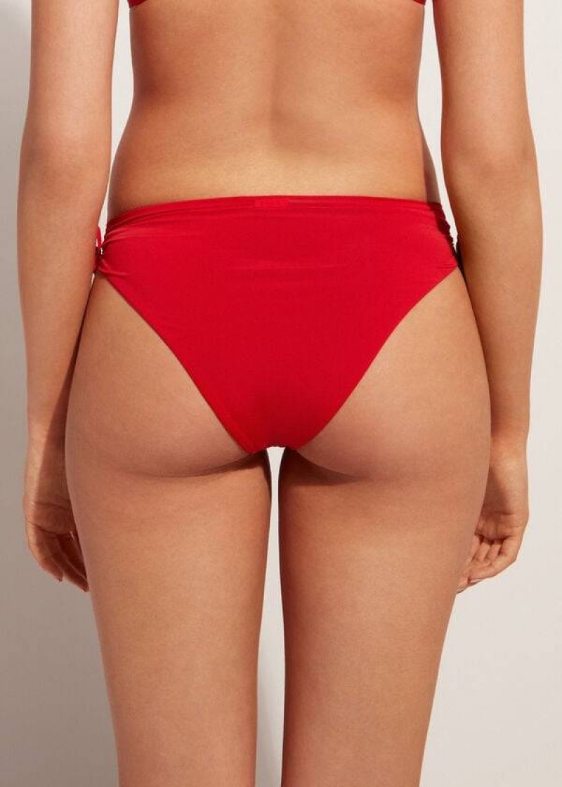 Calzedonia High-Taille Drawstring Indonesia Bikinihosen Damen Rot | DE2732CE