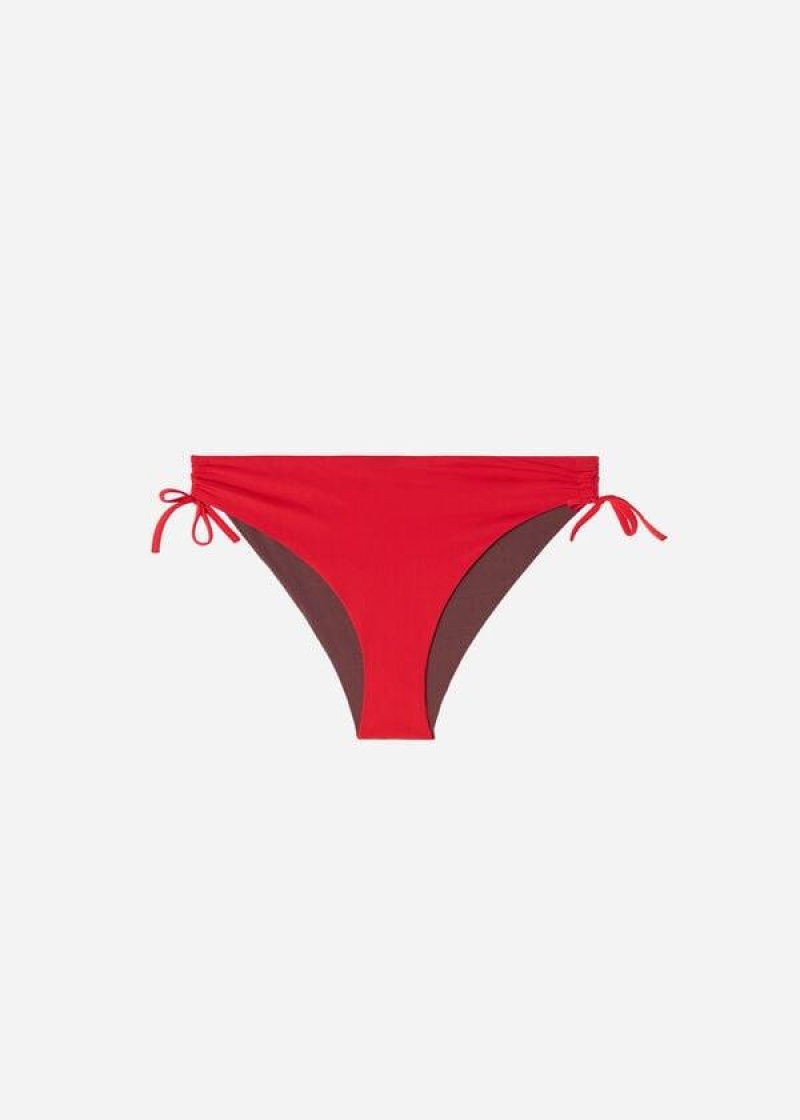 Calzedonia High-Taille Drawstring Indonesia Bikinihosen Damen Rot | DE2732CE