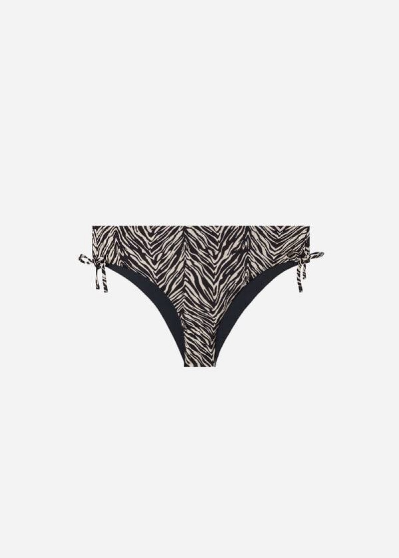 Calzedonia High-Taille Drawstring Nairobi Bikinihosen Damen Schwarz | DE2731VD