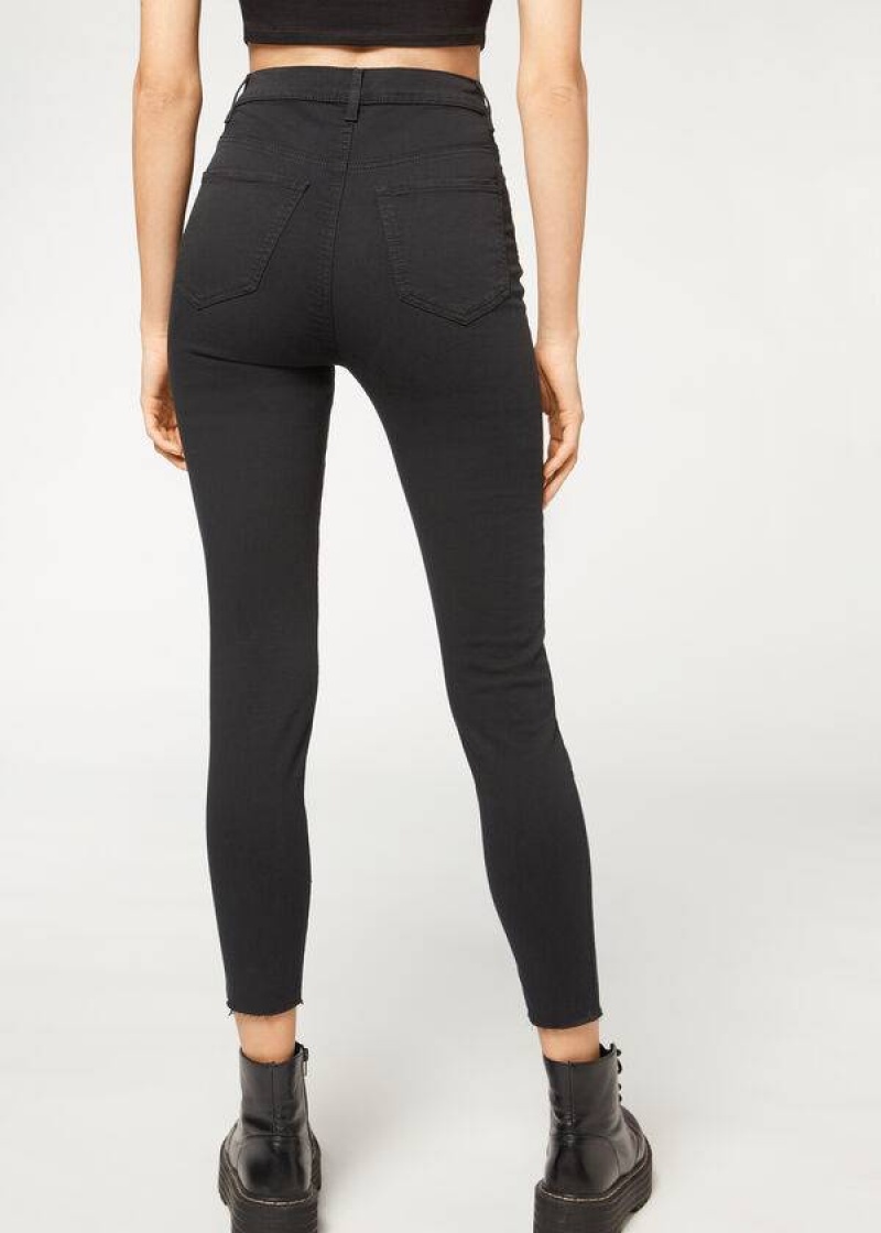 Calzedonia High-Taille Schlank Jeans Damen Schwarz | DE1590UT