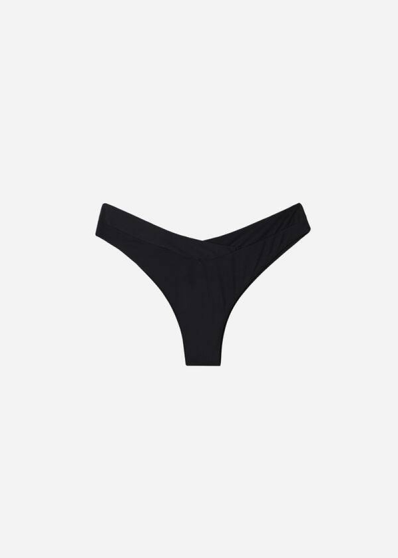 Calzedonia High-Taille V-Cut Brazilian Indonesia Bikinihosen Damen Schwarz | DE2730BC