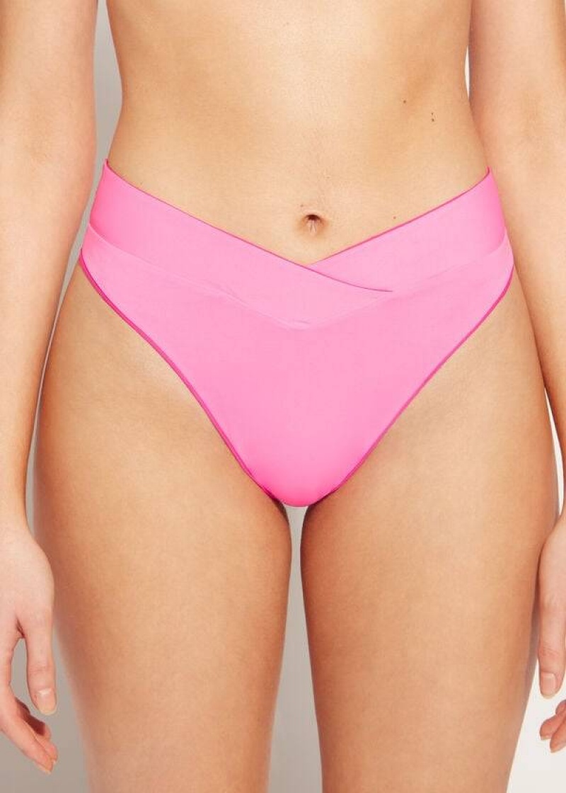 Calzedonia High-Taille V-Cut Brazilian Indonesia Bikinihosen Damen Rosa | DE2728MA