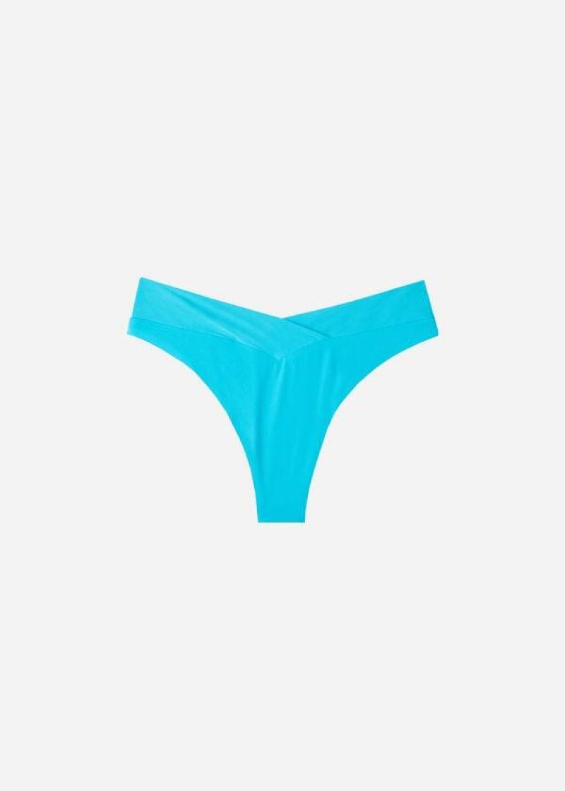 Calzedonia High-Taille V-Cut Brazilian Indonesia Bikinihosen Damen Türkis | DE2727QZ