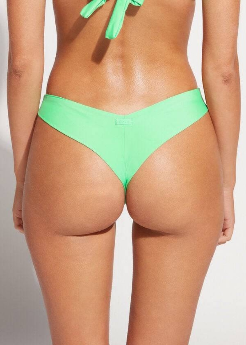 Calzedonia High Cut Brazilian Indonesia Eco Bikinihosen Damen Mintfarben | DE2804XF