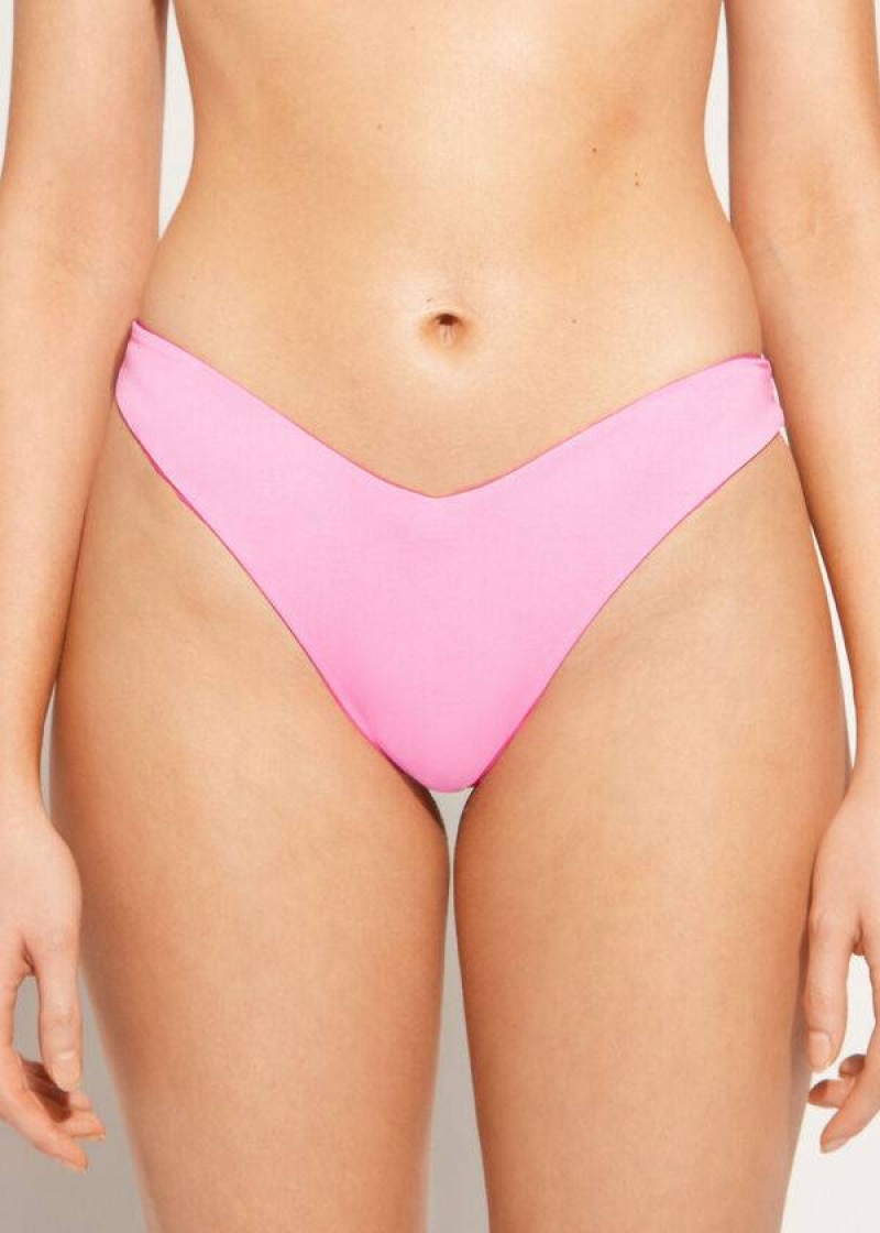 Calzedonia High Cut Brazilian Indonesia Eco Bikinihosen Damen Rosa | DE2802VD