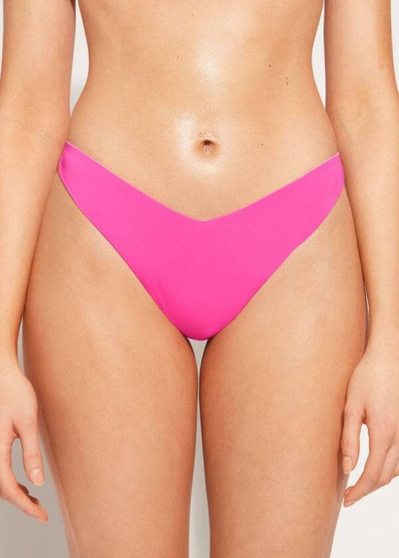 Calzedonia High Cut Brazilian Indonesia Eco Bikinihosen Damen Rosa | DE2802VD