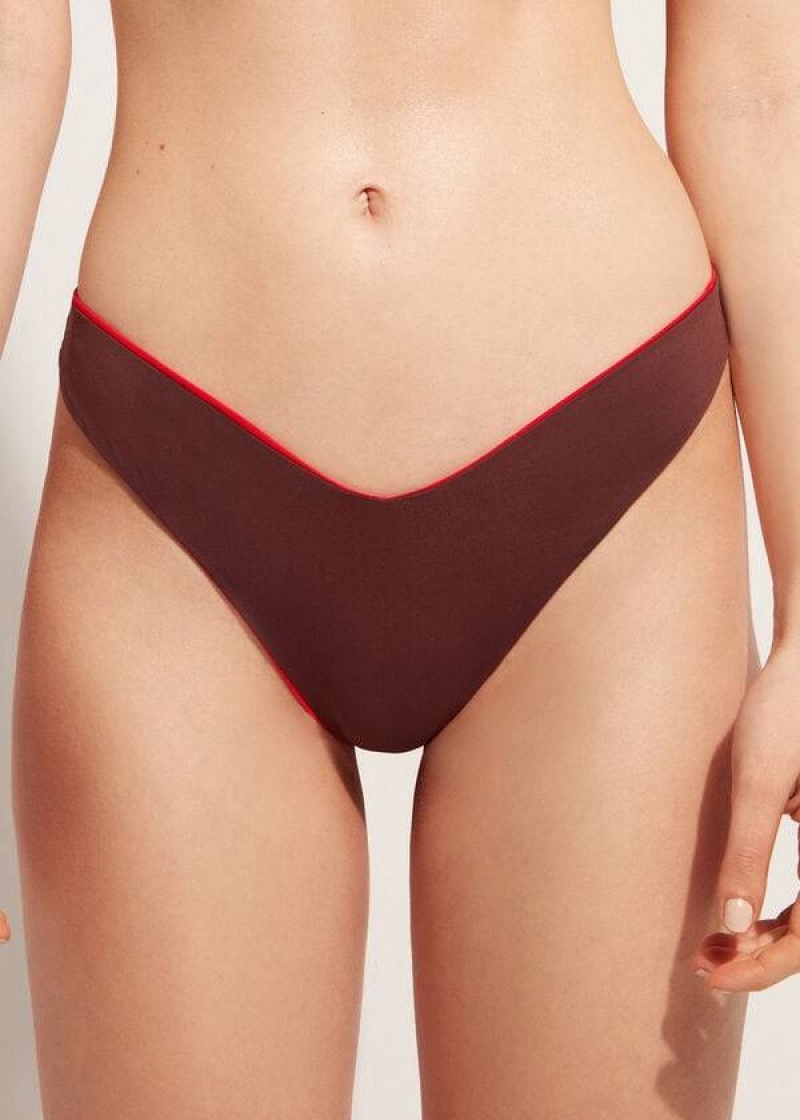 Calzedonia High Cut Brazilian Indonesia Eco Bikinihosen Damen Rot | DE2800NB