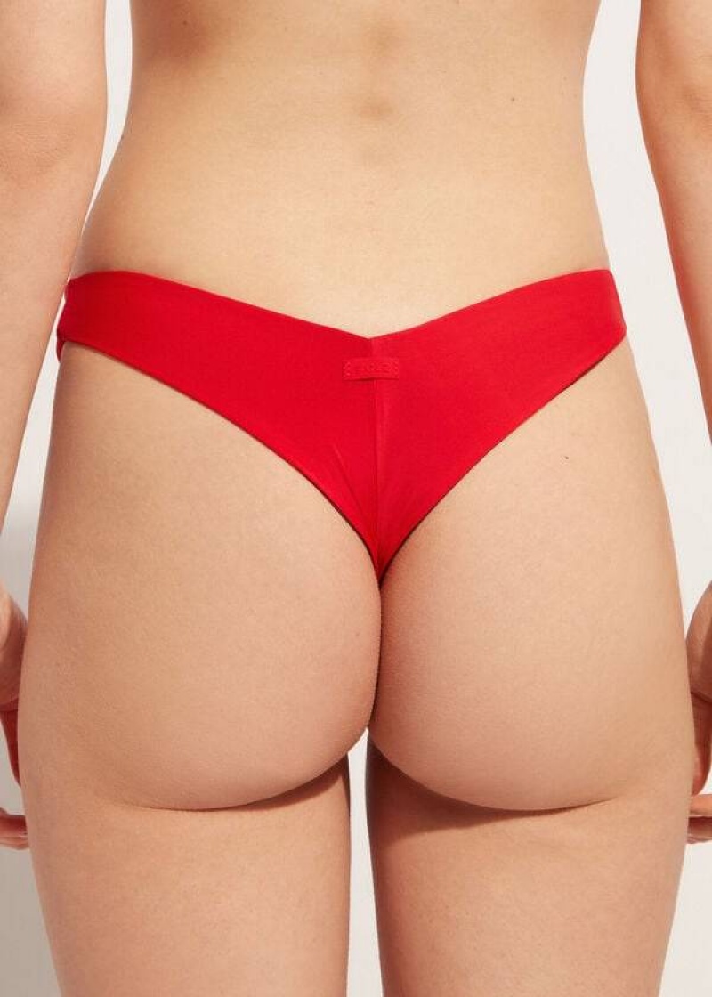 Calzedonia High Cut Brazilian Indonesia Eco Bikinihosen Damen Rot | DE2800NB