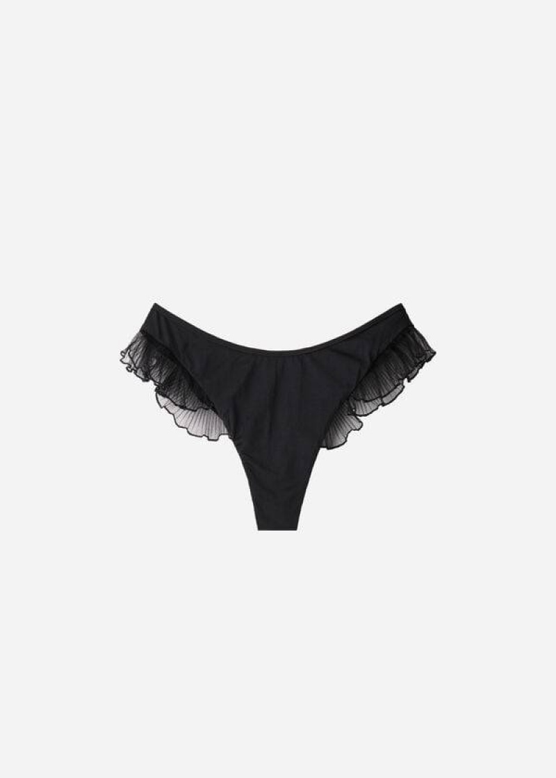 Calzedonia High Cut Brazilian Singapore Bikinihosen Damen Schwarz | DE2798QZ