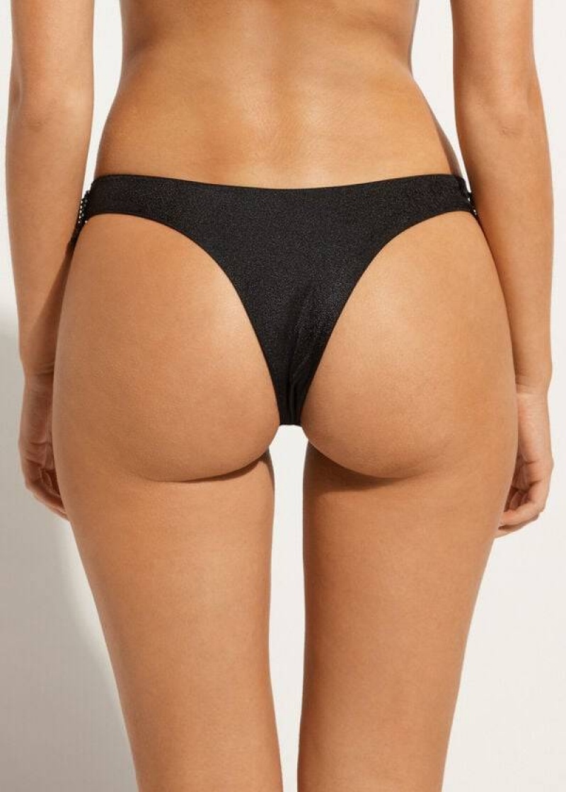 Calzedonia High Cut Brazilian Taipei Bikinihosen Damen Schwarz | DE2797WY