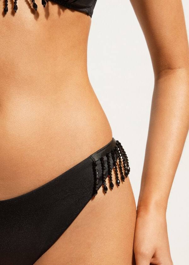 Calzedonia High Cut Brazilian Taipei Bikinihosen Damen Schwarz | DE2797WY