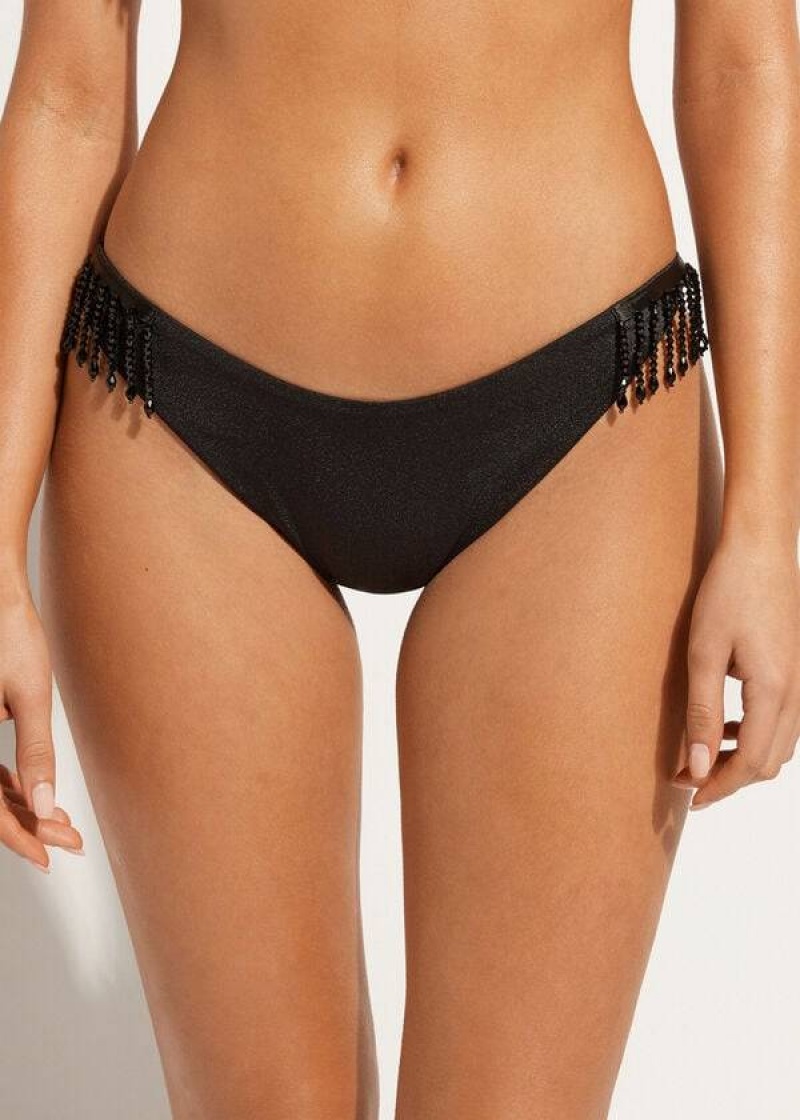 Calzedonia High Cut Brazilian Taipei Bikinihosen Damen Schwarz | DE2797WY