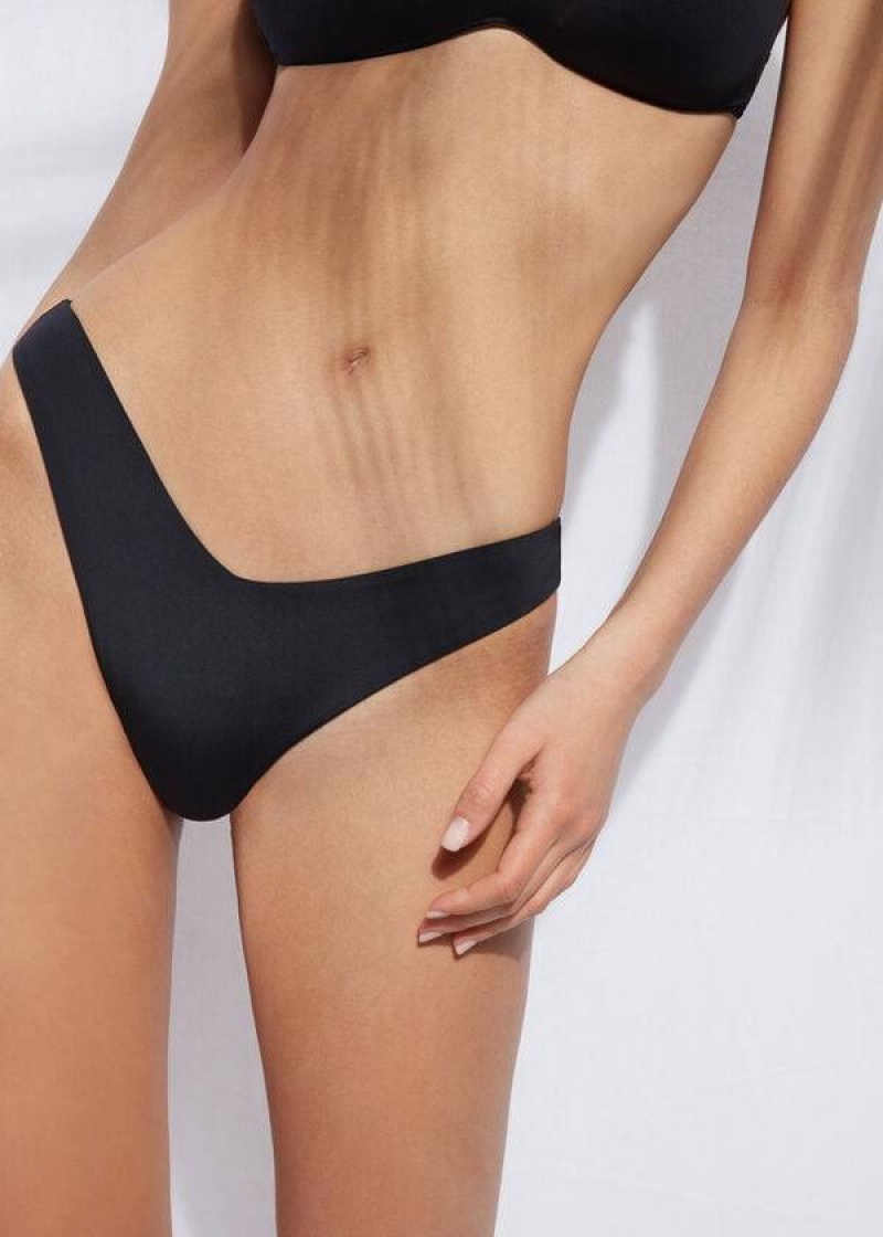 Calzedonia High Cut Indonesia Eco Bikinihosen Damen Schwarz | DE2796EX