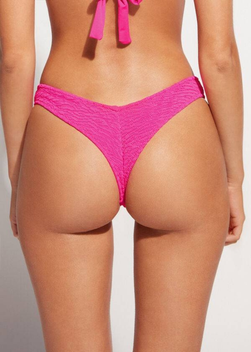 Calzedonia High Cut V-shaped Brazilian Miami Bikinihosen Damen Rosa | DE2792UT