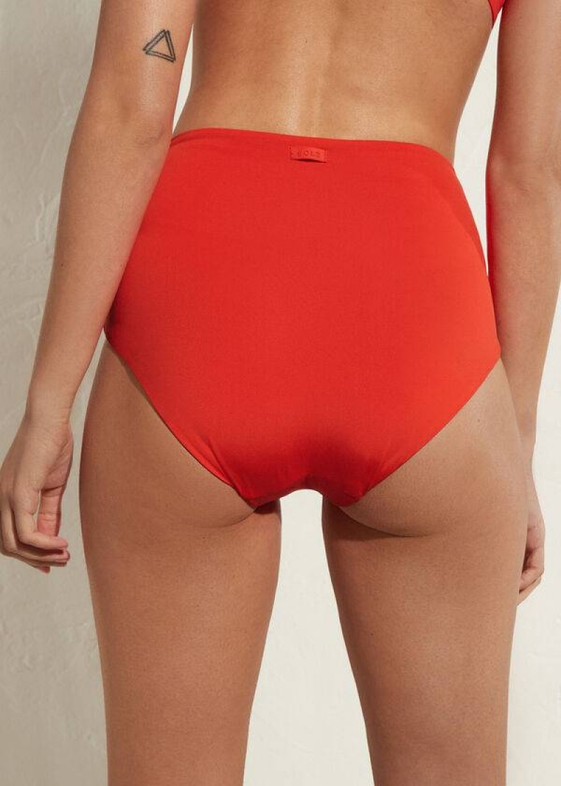 Calzedonia High Shaper Taille Indonesia Eco Bikinihosen Damen Rot | DE2786DN