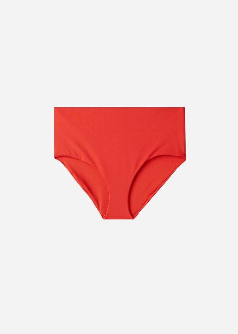 Calzedonia High Shaper Taille Indonesia Eco Bikinihosen Damen Rot | DE2786DN