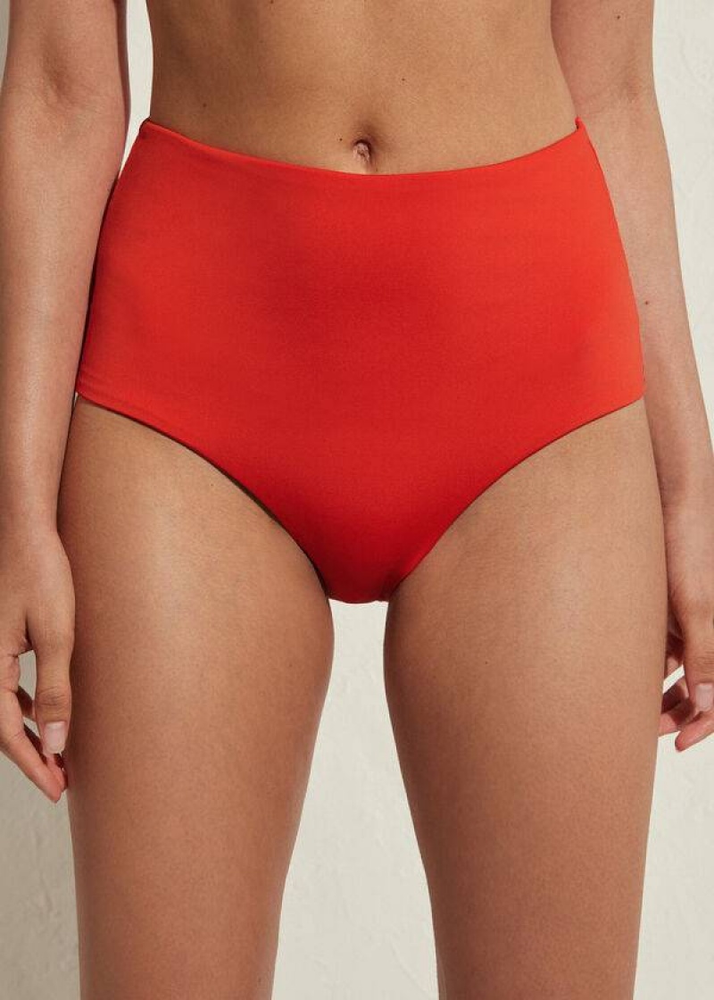 Calzedonia High Shaper Taille Indonesia Eco Bikinihosen Damen Rot | DE2786DN