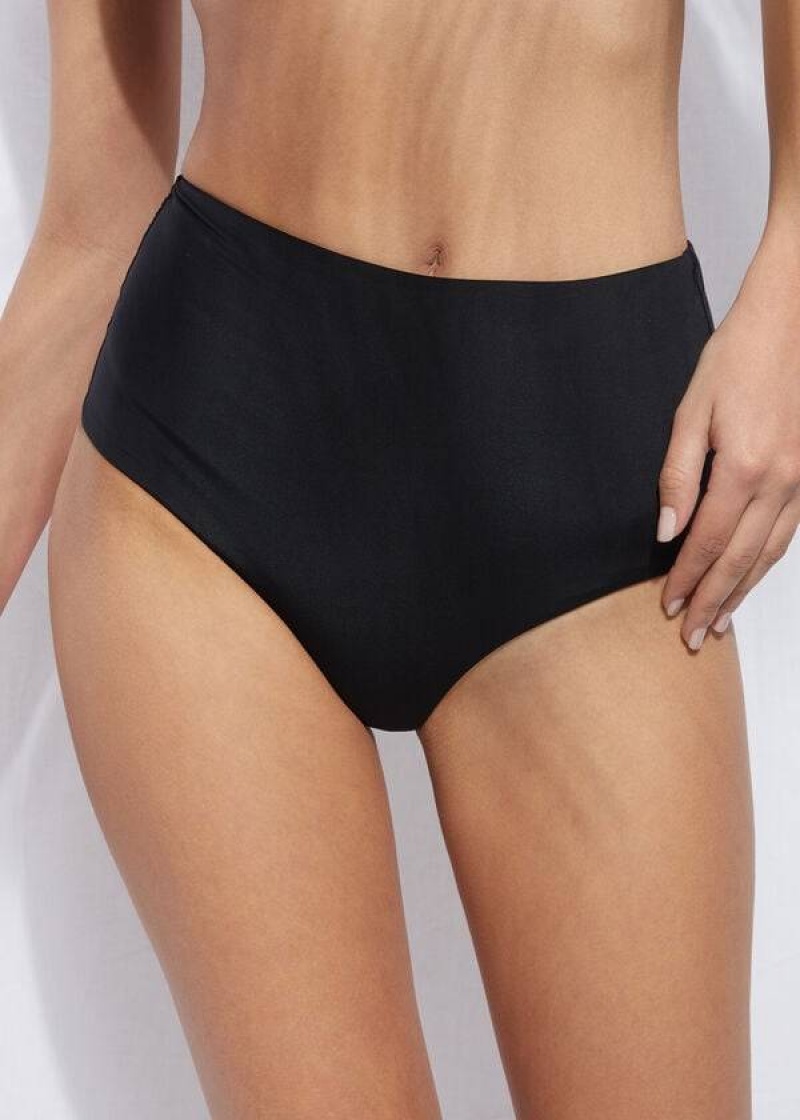 Calzedonia High Shaper Taille Indonesia Eco Bikinihosen Damen Schwarz | DE2784GL