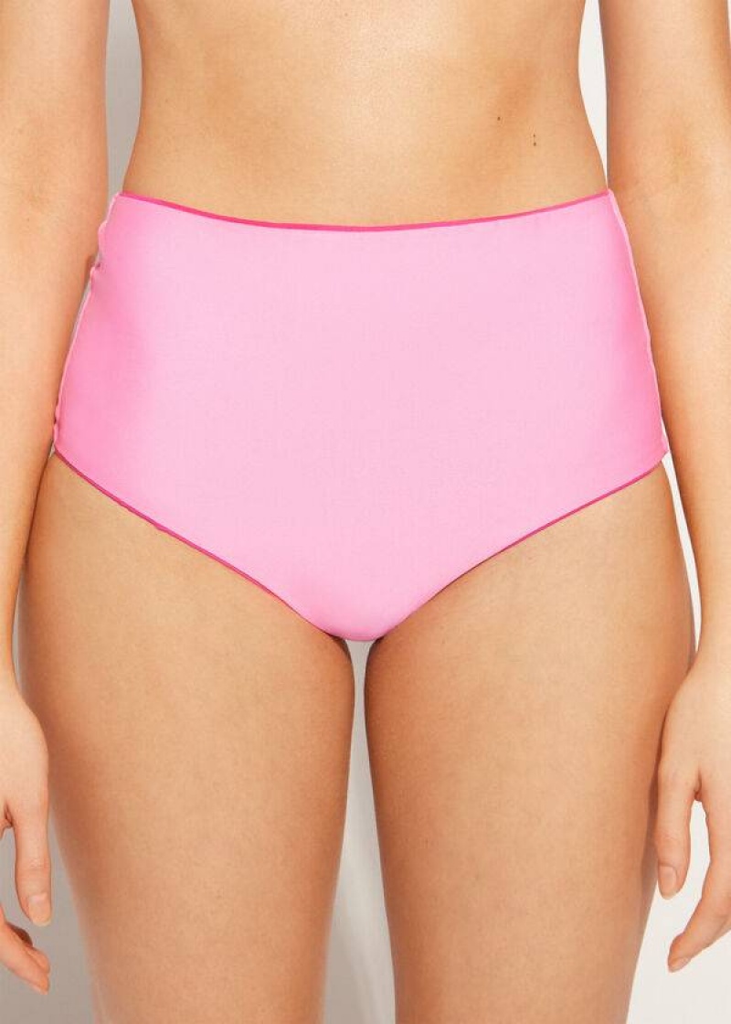 Calzedonia High Shaper Taille Indonesia Eco Bikinihosen Damen Rosa | DE2782NB