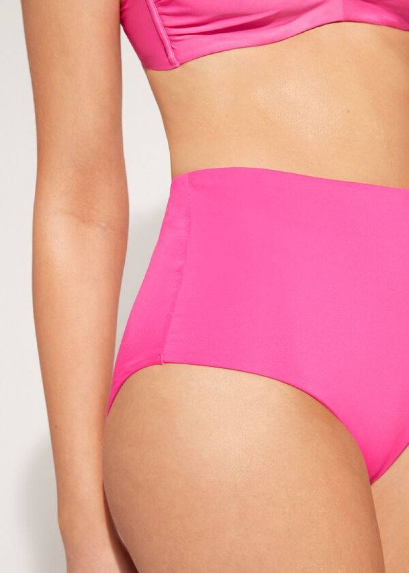 Calzedonia High Shaper Taille Indonesia Eco Bikinihosen Damen Rosa | DE2782NB