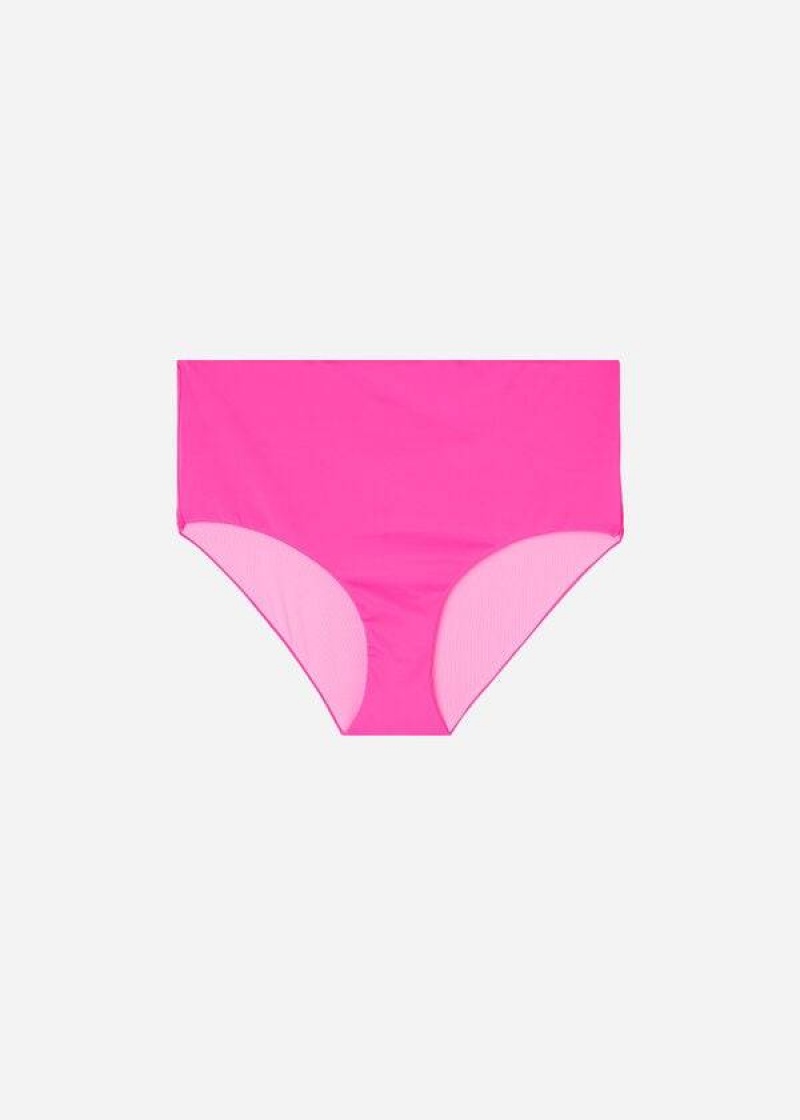 Calzedonia High Shaper Taille Indonesia Eco Bikinihosen Damen Rosa | DE2782NB