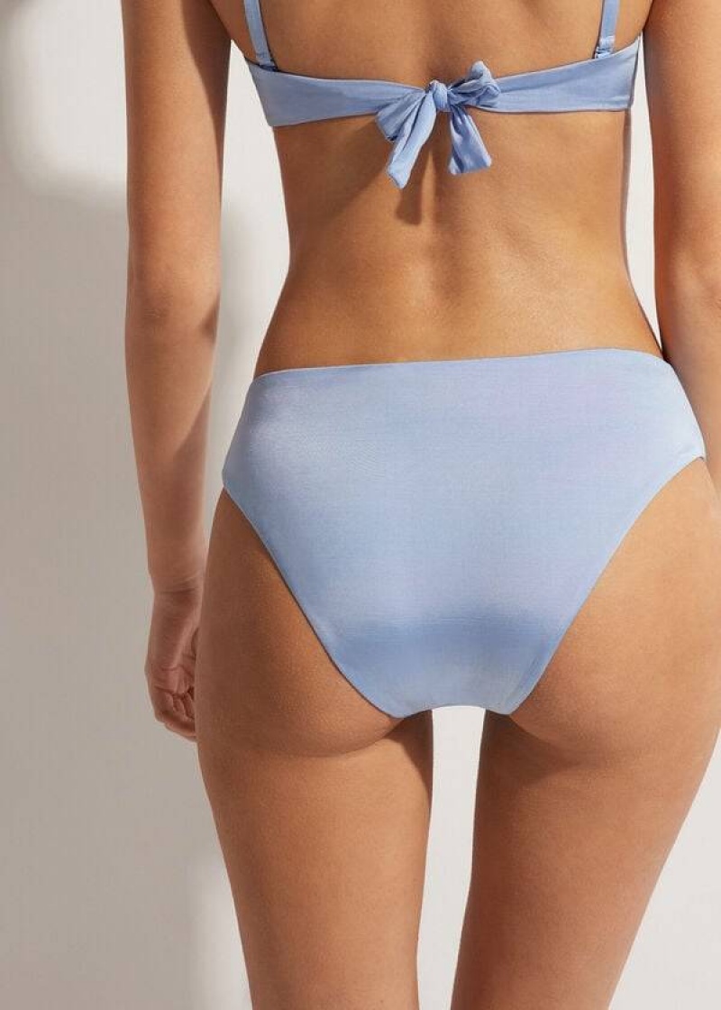 Calzedonia High Taille Abu Dhabi Bikinihosen Damen Blau | DE2775YU