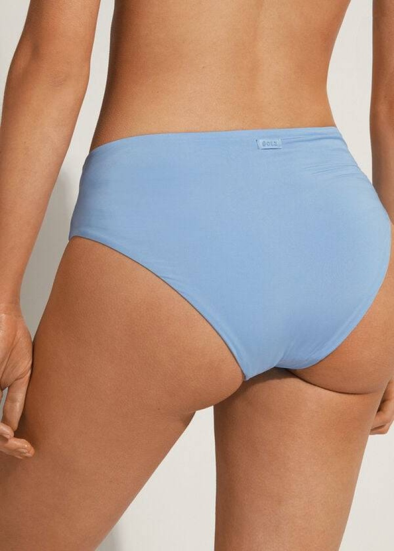 Calzedonia High Taille Indonesia Eco Bikinihosen Damen Blau | DE2767FM