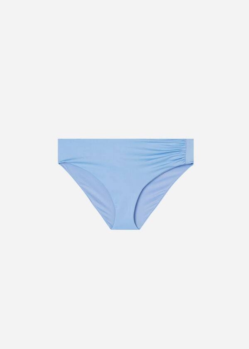 Calzedonia High Taille Indonesia Eco Bikinihosen Damen Blau | DE2767FM