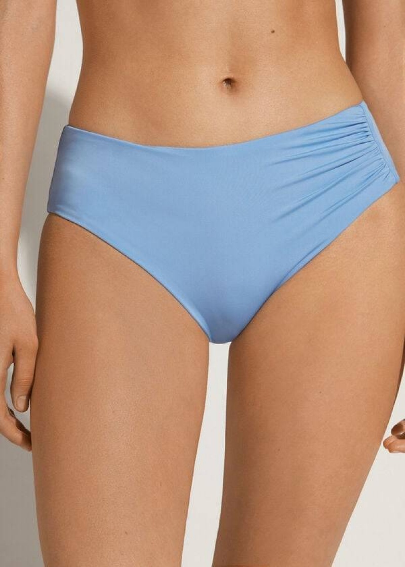 Calzedonia High Taille Indonesia Eco Bikinihosen Damen Blau | DE2767FM