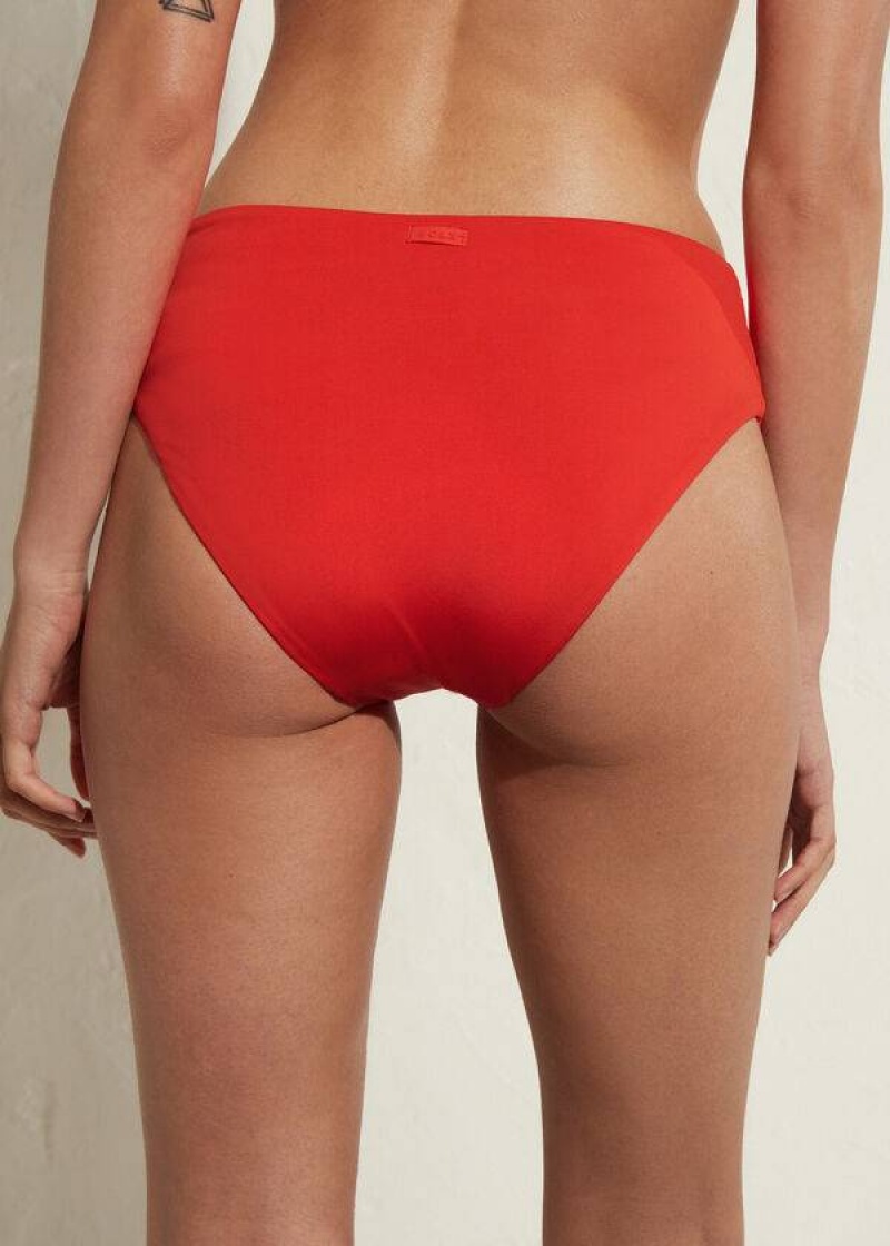 Calzedonia High Taille Indonesia Eco Bikinihosen Damen Rot | DE2766GL