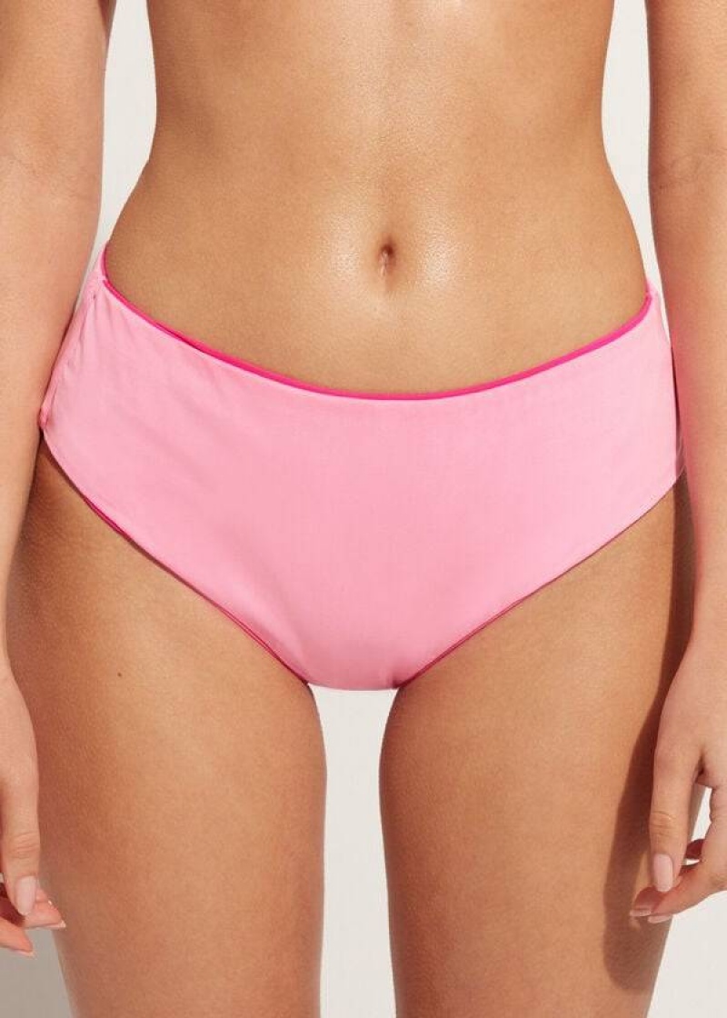 Calzedonia High Taille Indonesia Eco Bikinihosen Damen Rosa | DE2760ZG