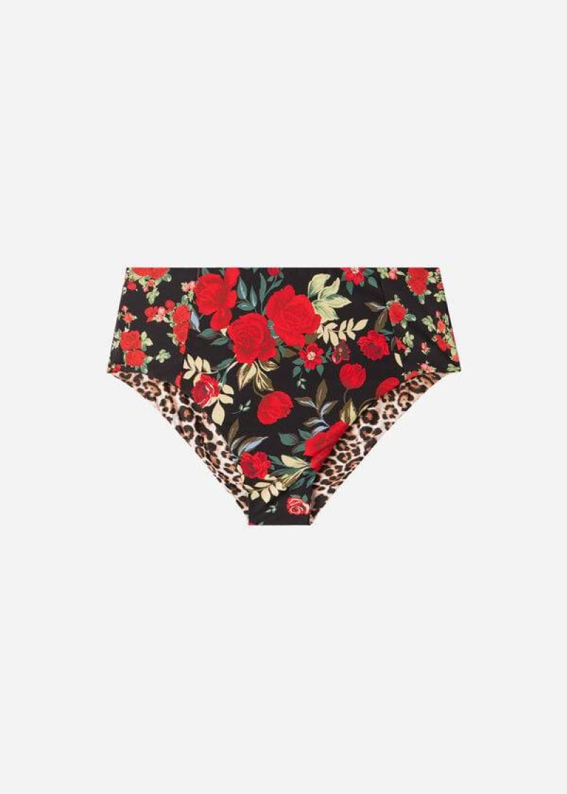 Calzedonia High Taille Reversible Nizza Bikinihosen Damen Rosa | DE2754MA