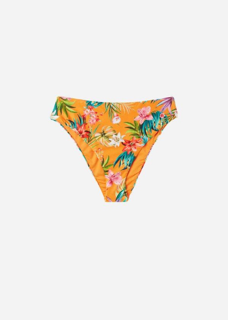 Calzedonia High Taille Rio Eco Bikinihosen Damen Orange | DE2753QZ