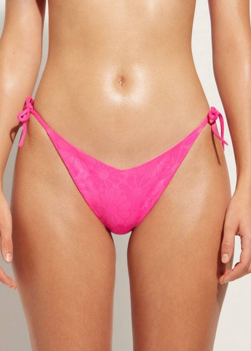 Calzedonia High V-Cut Brazilian Antibes Bikinihosen Damen Rosa | DE2781MA