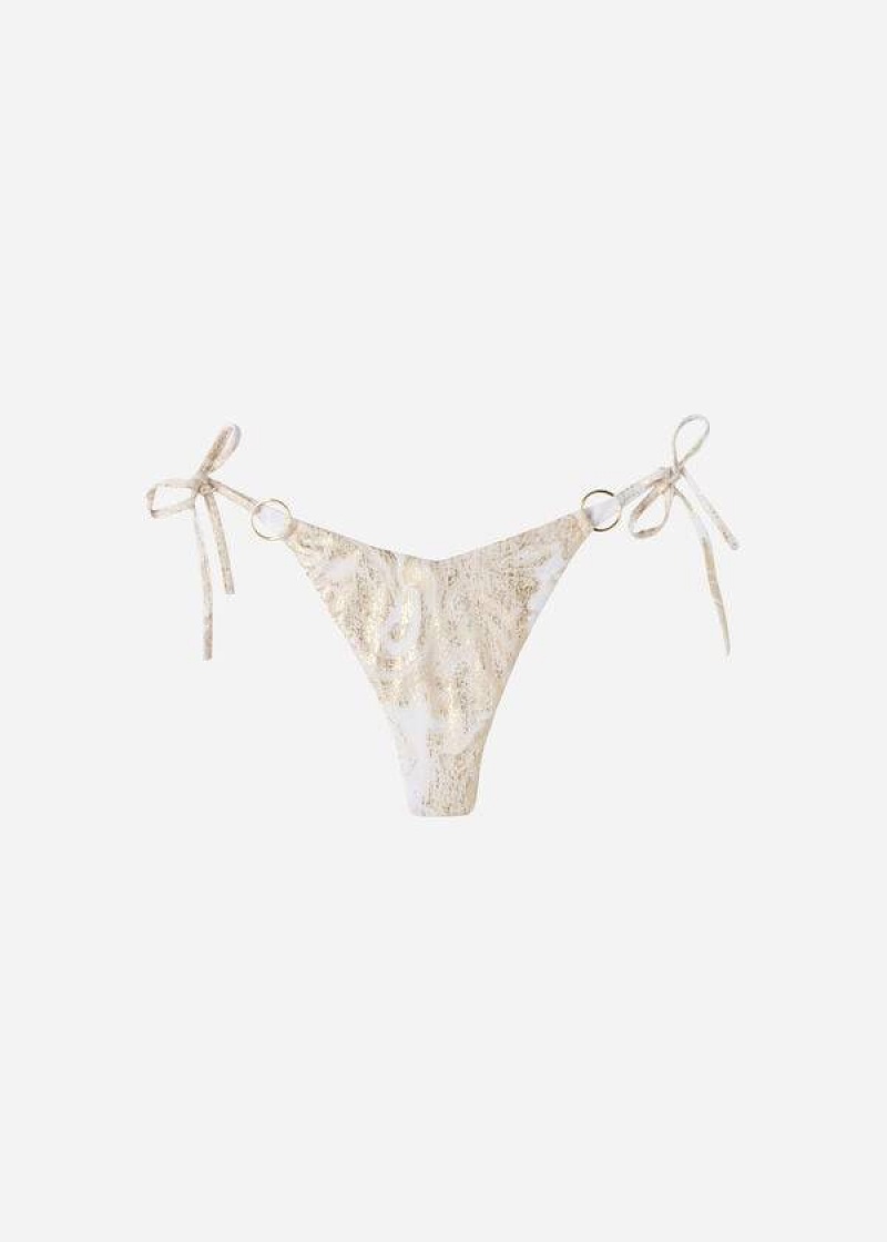 Calzedonia High V-Cut Brazilian Melbourne Bikinihosen Damen Gold | DE2780QZ