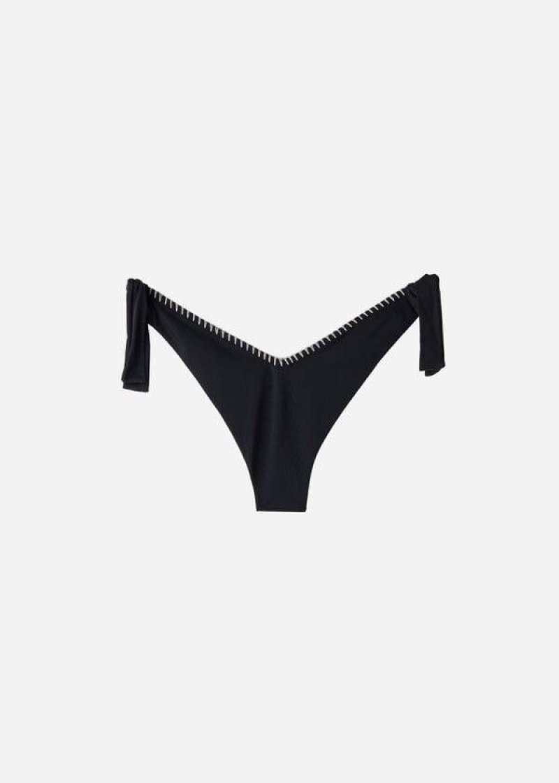 Calzedonia High V-Cut Brazilian Mumbai Bikinihosen Damen Schwarz | DE2779WY