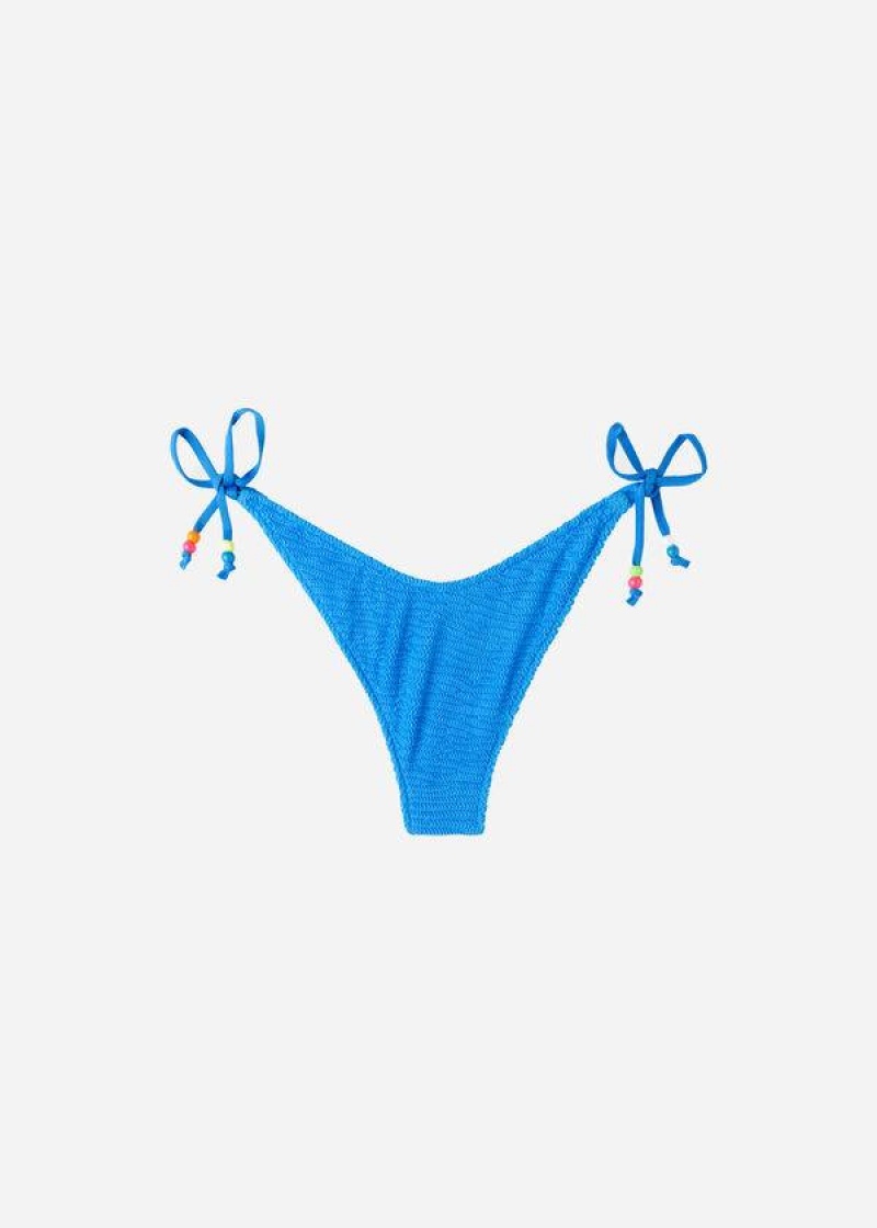 Calzedonia High V-Cut Brazilian San Diego Bikinihosen Damen Blau | DE2776TV