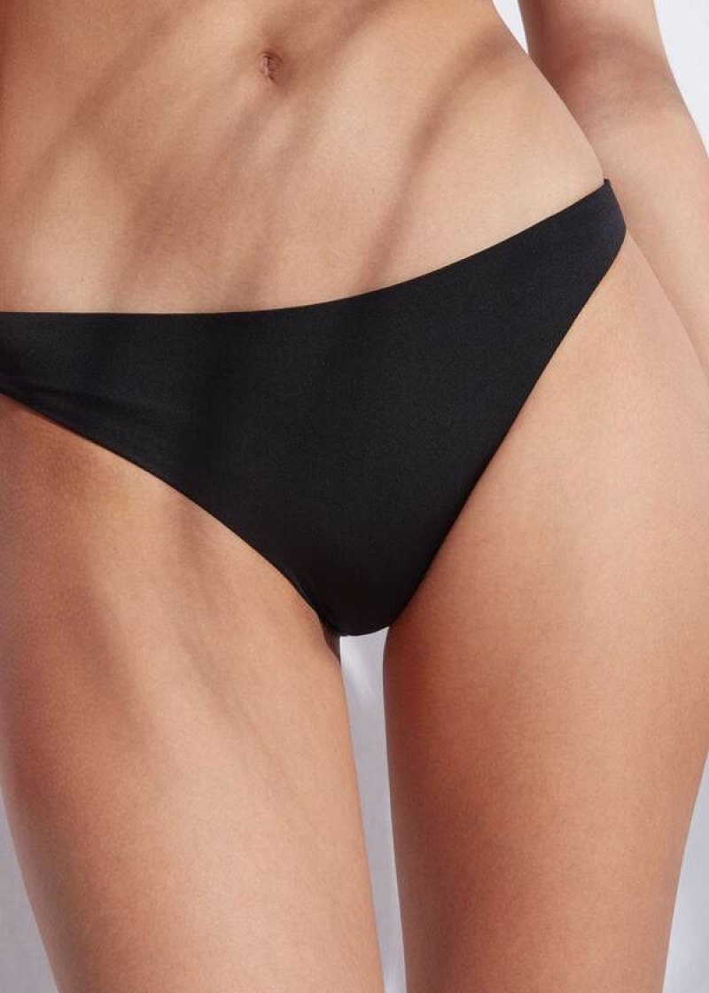 Calzedonia Indonesia Eco Low rise Bikinihosen Damen Schwarz | DE2718PQ