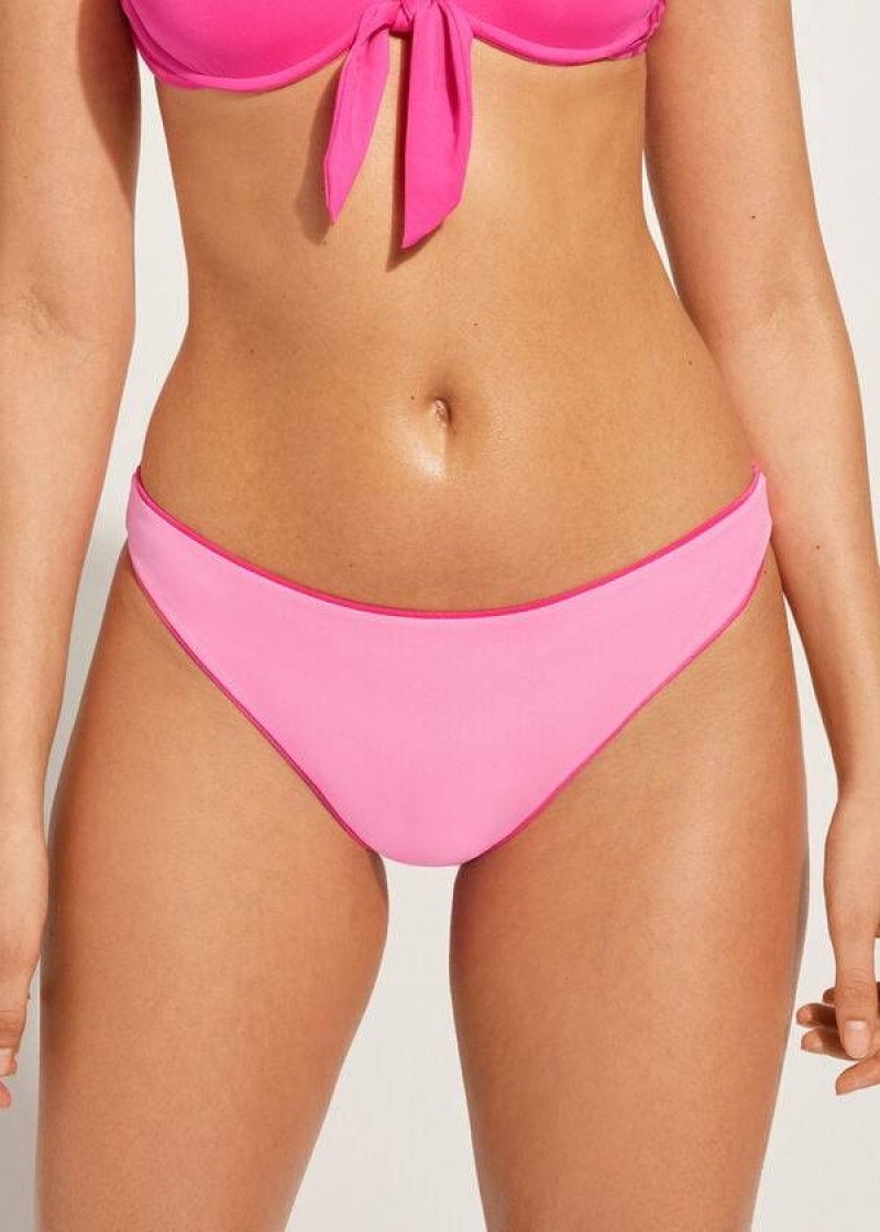 Calzedonia Indonesia Eco Low rise Bikinihosen Damen Rosa | DE2716SO