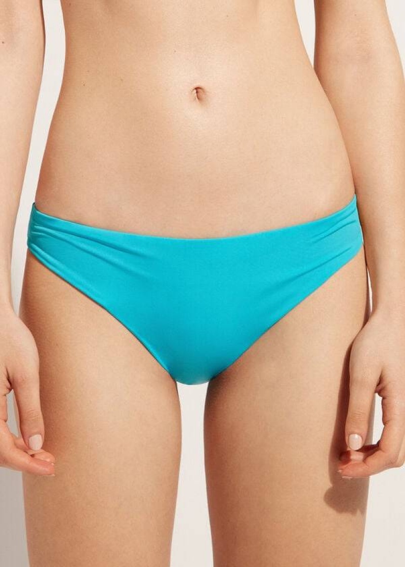 Calzedonia Indonesia Eco Low rise Bikinihosen Damen Türkis | DE2715DN