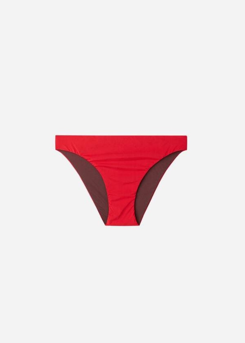 Calzedonia Indonesia Eco Low rise Bikinihosen Damen Rot | DE2714FM