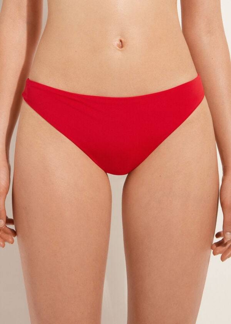 Calzedonia Indonesia Eco Low rise Bikinihosen Damen Rot | DE2714FM