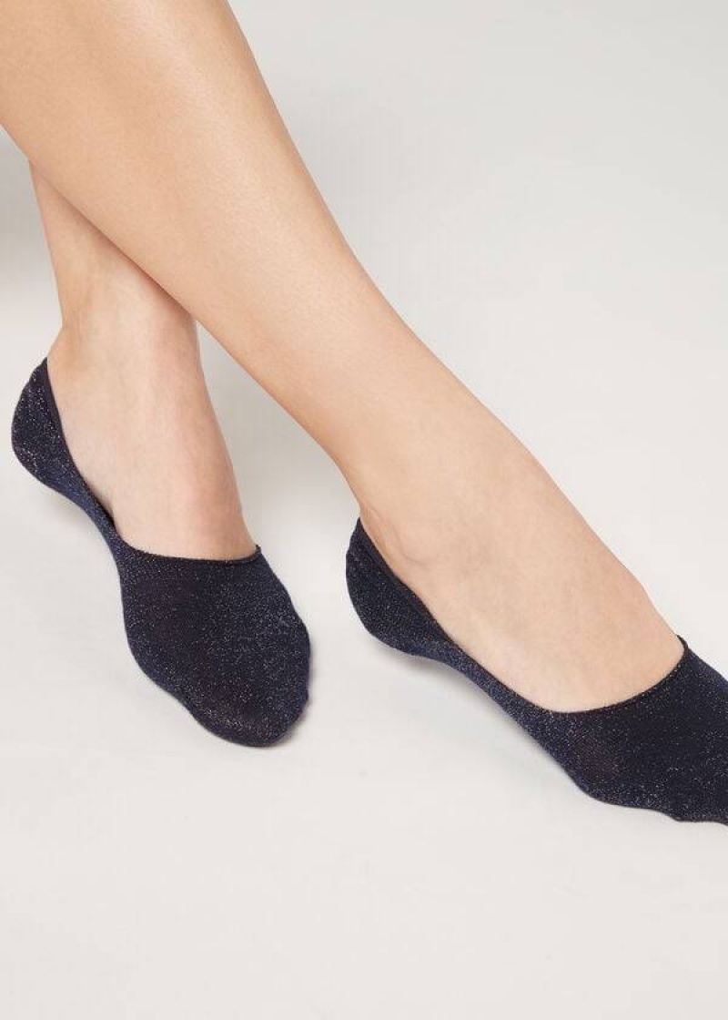 Calzedonia Invisible in Faded Pattern Socken Damen Blau | DE1981IS